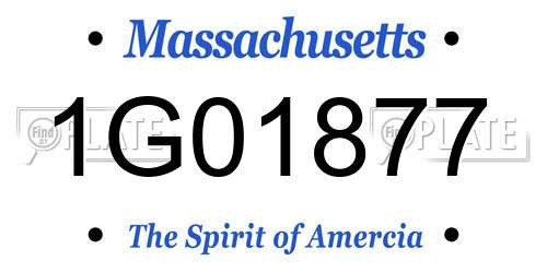 1G01877 Massachusetts License Plate