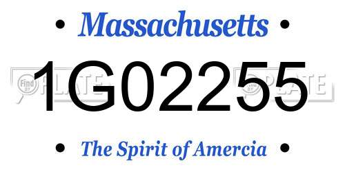 1G02255 Massachusetts License Plate
