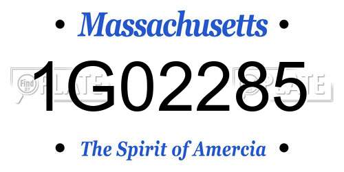1G02285 Massachusetts License Plate