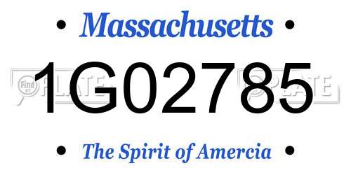 1G02785 Massachusetts License Plate