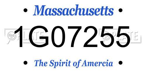 1G07255 Massachusetts License Plate