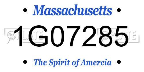 1G07285 Massachusetts License Plate