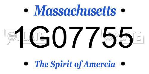 1G07755 Massachusetts License Plate