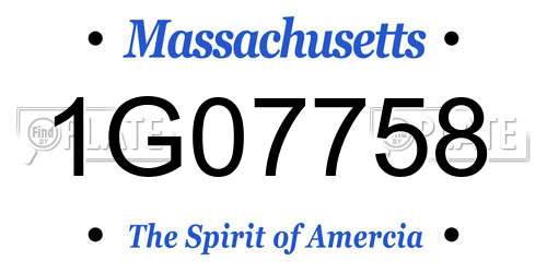 1G07758 Massachusetts License Plate