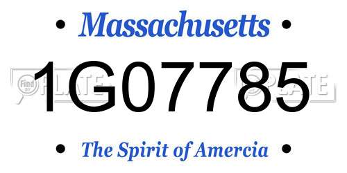 1G07785 Massachusetts License Plate