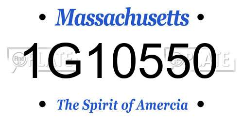1G10550 Massachusetts License Plate