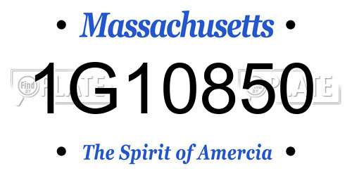 1G10850 Massachusetts License Plate