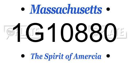 1G10880 Massachusetts License Plate