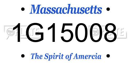 1G15008 Massachusetts License Plate