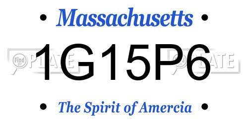 1G15P6 Massachusetts License Plate