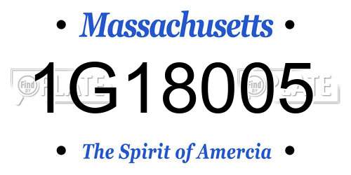 1G18005 Massachusetts License Plate