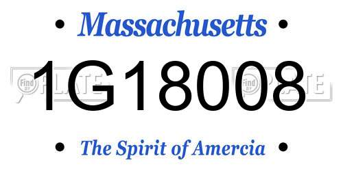 1G18008 Massachusetts License Plate