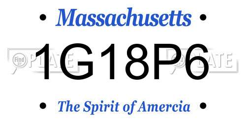 1G18P6 Massachusetts License Plate