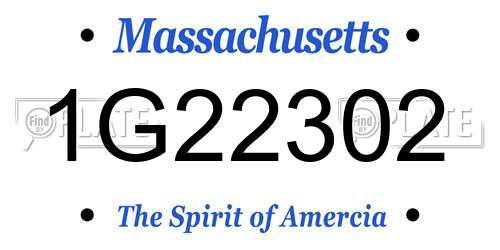 1G22302 Massachusetts License Plate