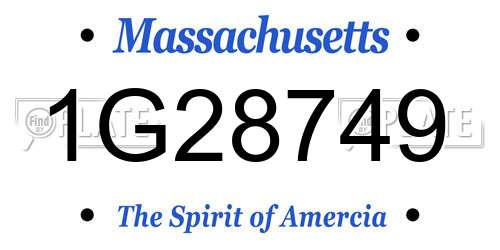 1G28749 Massachusetts License Plate