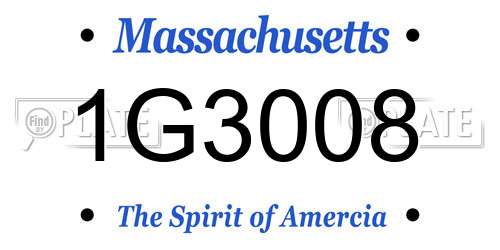 1G3008 Massachusetts License Plate