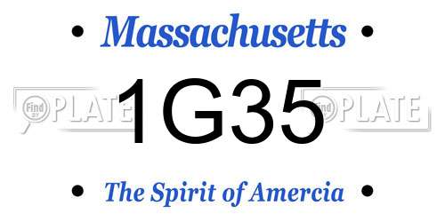 1G35 Massachusetts License Plate