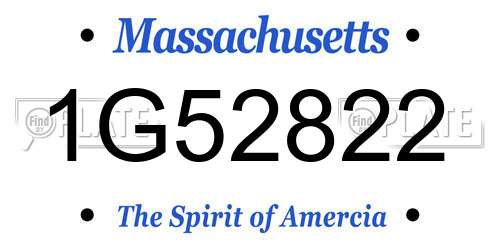 1G52822 Massachusetts License Plate