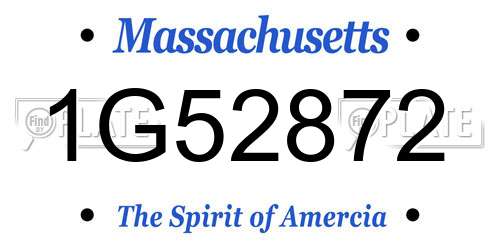 1G52872 Massachusetts License Plate