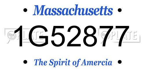 1G52877 Massachusetts License Plate