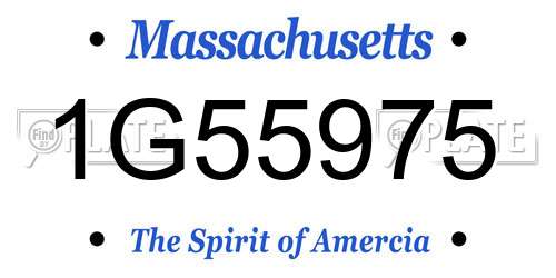 1G55975 Massachusetts License Plate