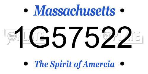 1G57522 Massachusetts License Plate