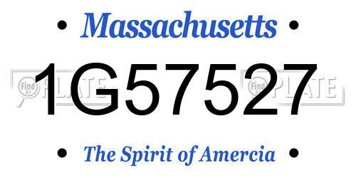 1G57527 Massachusetts License Plate