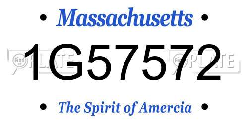 1G57572 Massachusetts License Plate