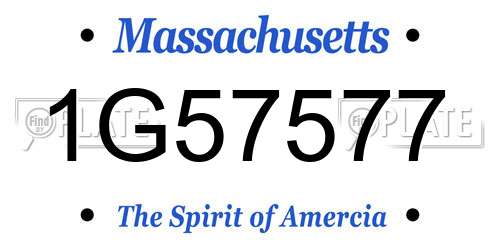1G57577 Massachusetts License Plate