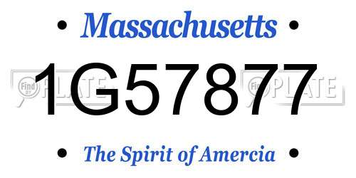 1G57877 Massachusetts License Plate