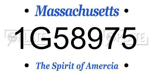 1G58975 Massachusetts License Plate