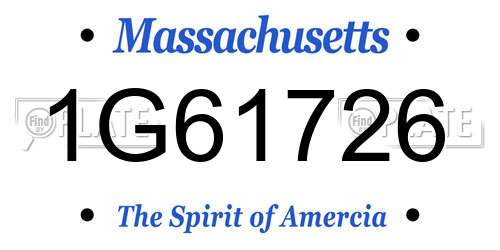1G61726 Massachusetts License Plate