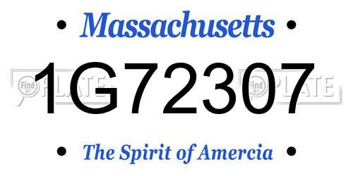 1G72307 Massachusetts License Plate