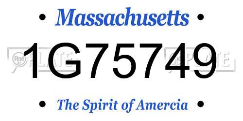 1G75749 Massachusetts License Plate