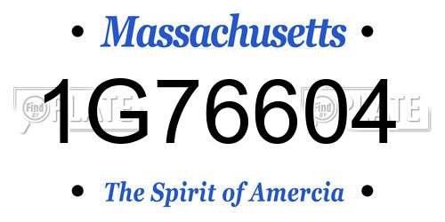 1G76604 Massachusetts License Plate