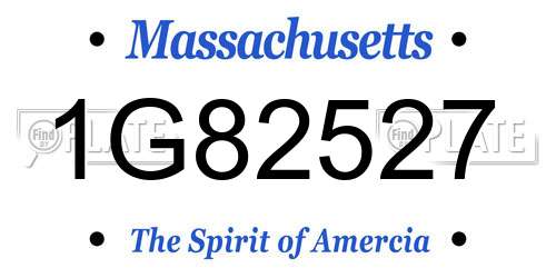 1G82527 Massachusetts License Plate