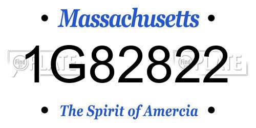 1G82822 Massachusetts License Plate