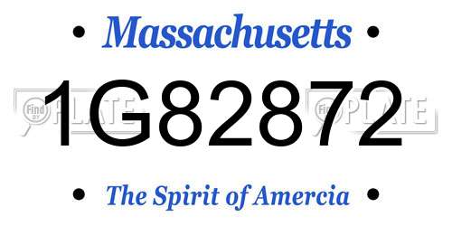 1G82872 Massachusetts License Plate