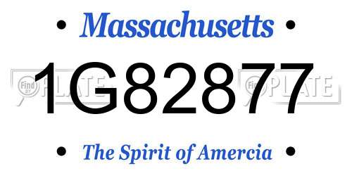 1G82877 Massachusetts License Plate
