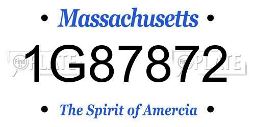1G87872 Massachusetts License Plate