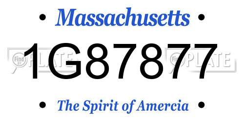 1G87877 Massachusetts License Plate