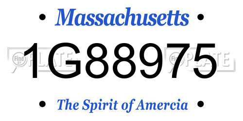 1G88975 Massachusetts License Plate