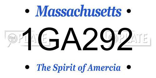 1GA292 Massachusetts License Plate