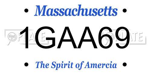1GAA69 Massachusetts License Plate
