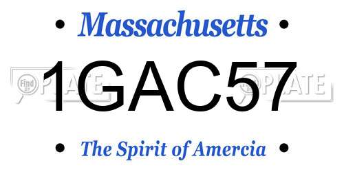 1GAC57 Massachusetts License Plate