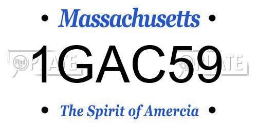 1GAC59 Massachusetts License Plate