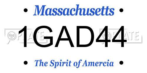 1GAD44 Massachusetts License Plate