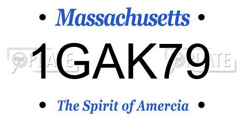 1GAK79 Massachusetts License Plate