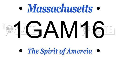 1GAM16 Massachusetts License Plate