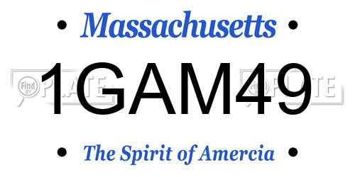 1GAM49 Massachusetts License Plate